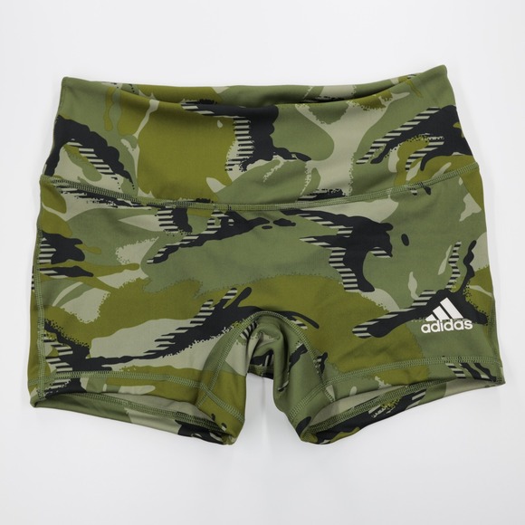 adidas Pants - Adidas Women's Stretch Compressive‎ Fit 4 Inch Tight Camo Shorts Green Size M